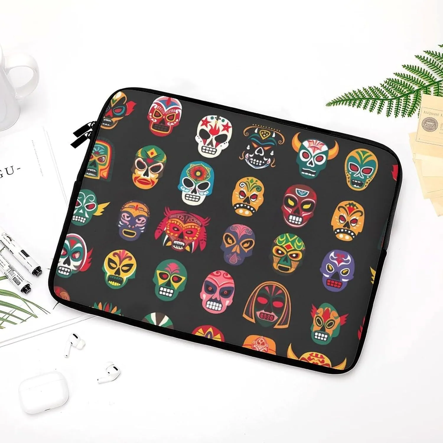Mexican Dead Skull Facial Masks Personalized Laptop Bag Business Casual Laptop Cases Slim Computer Bag Briefcase