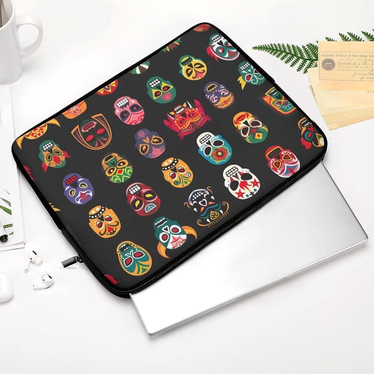Mexican Dead Skull Facial Masks Personalized Laptop Bag Business Casual Laptop Cases Slim Computer Bag Briefcase