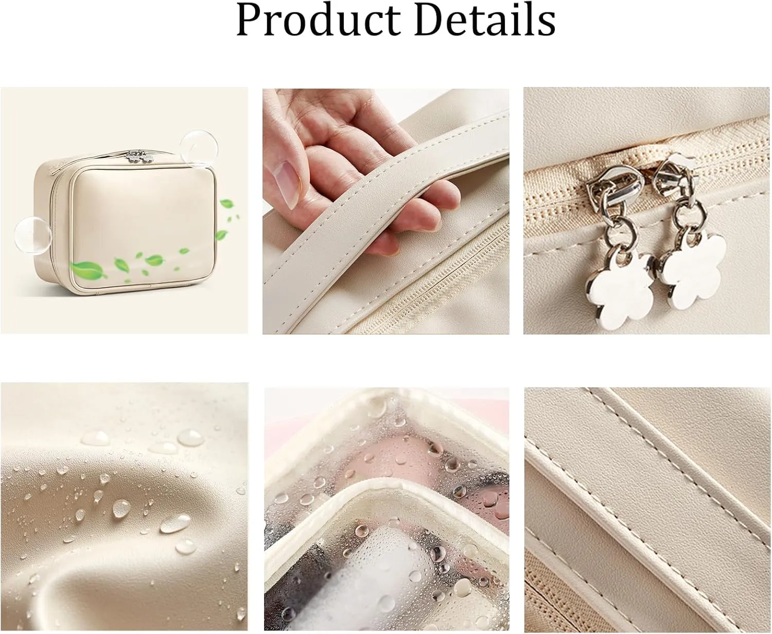 Multi-Compartment Toiletry Cosmetics Bag, Large Capacity & Portable & Water Proof Makeup Bag, Multi Compartment Toiletry Bag for Travel (White)
