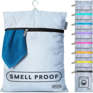 MUMI Travel Laundry Bag  Moisture & Smell-Proof Wash Bag with Folding Hanger & Outer Pouch | Large Washable Bags for Suitcase, Gym & Packing | Clothes Organizer for Trips & Storage - Black