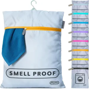MUMI Travel Laundry Bag  Moisture & Smell-Proof Wash Bag with Folding Hanger & Outer Pouch | Large Washable Bags for Suitcase, Gym & Packing | Clothes Organizer for Trips & Storage - Orange