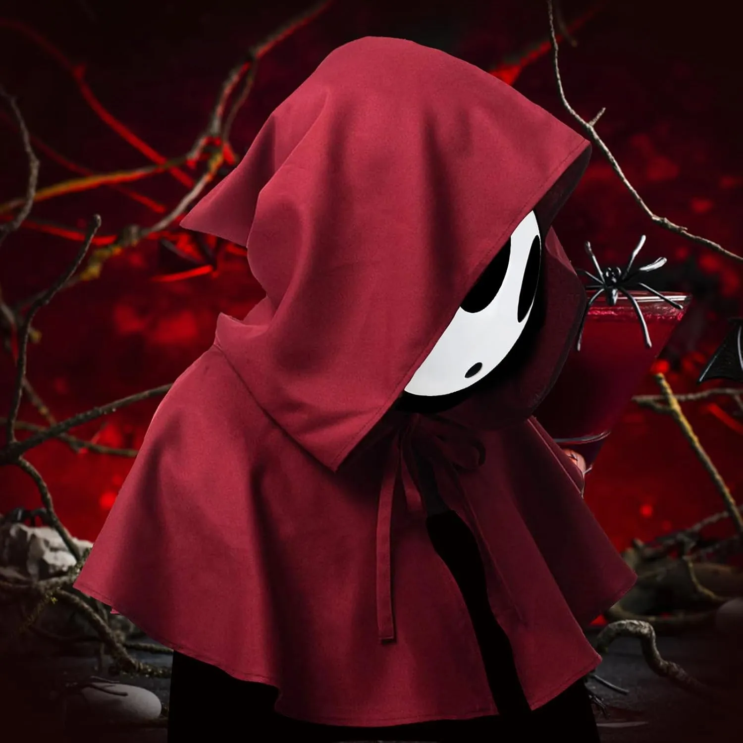 nezababy Shy Guy Mask,Shy Boy Girl Masks,Shy Gal Mask with Knight Cloak for Shy Guy Halloween Costume Prop Cosplay Adult