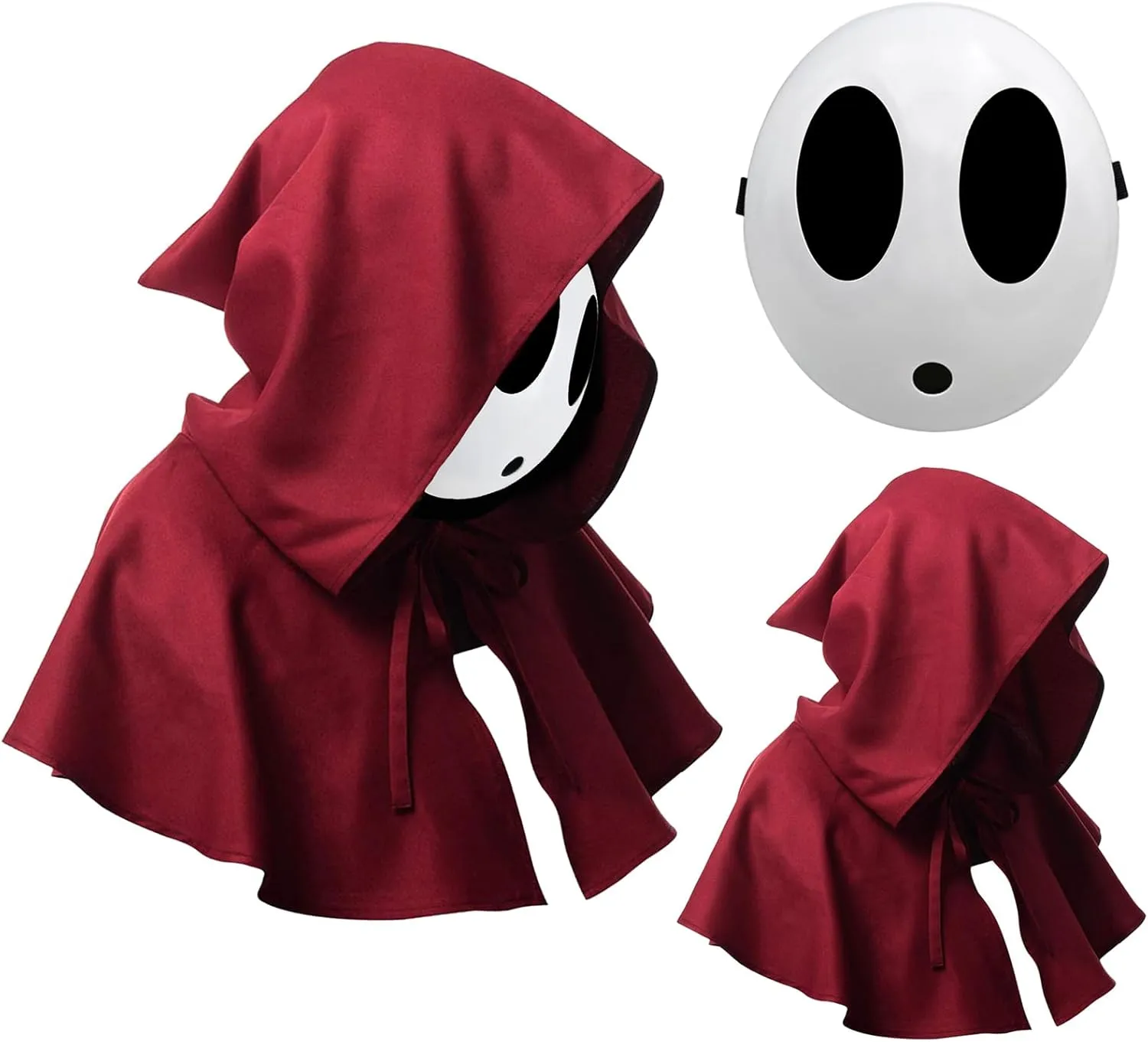 nezababy Shy Guy Mask,Shy Boy Girl Masks,Shy Gal Mask with Knight Cloak for Shy Guy Halloween Costume Prop Cosplay Adult
