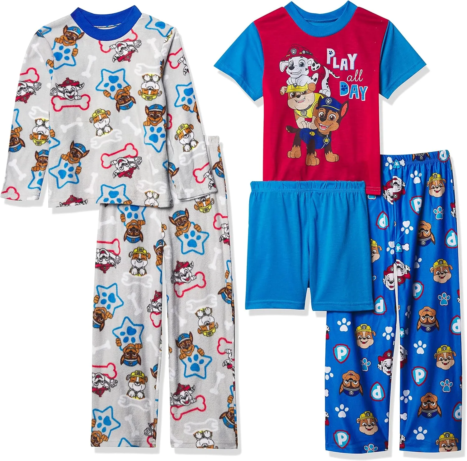 Nickelodeon Boys' Paw Patrol 5-Piece Loose-fit Pajama Set, Soft & Cute for Kids