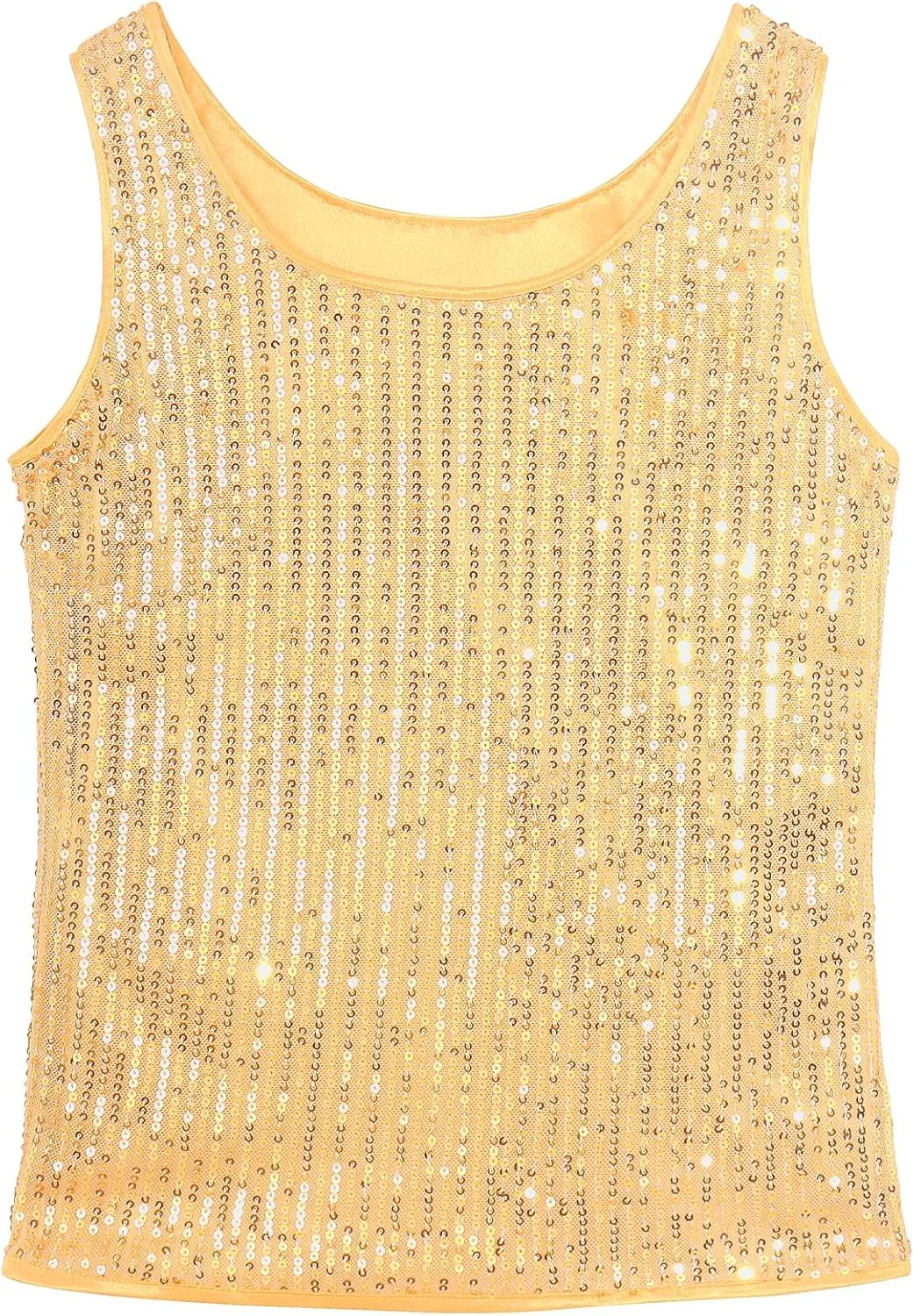 Noomelfish Girls Sequin Tank Tops Sparkly Glitter Dance Sleeveless Shirt (5-12 Years)