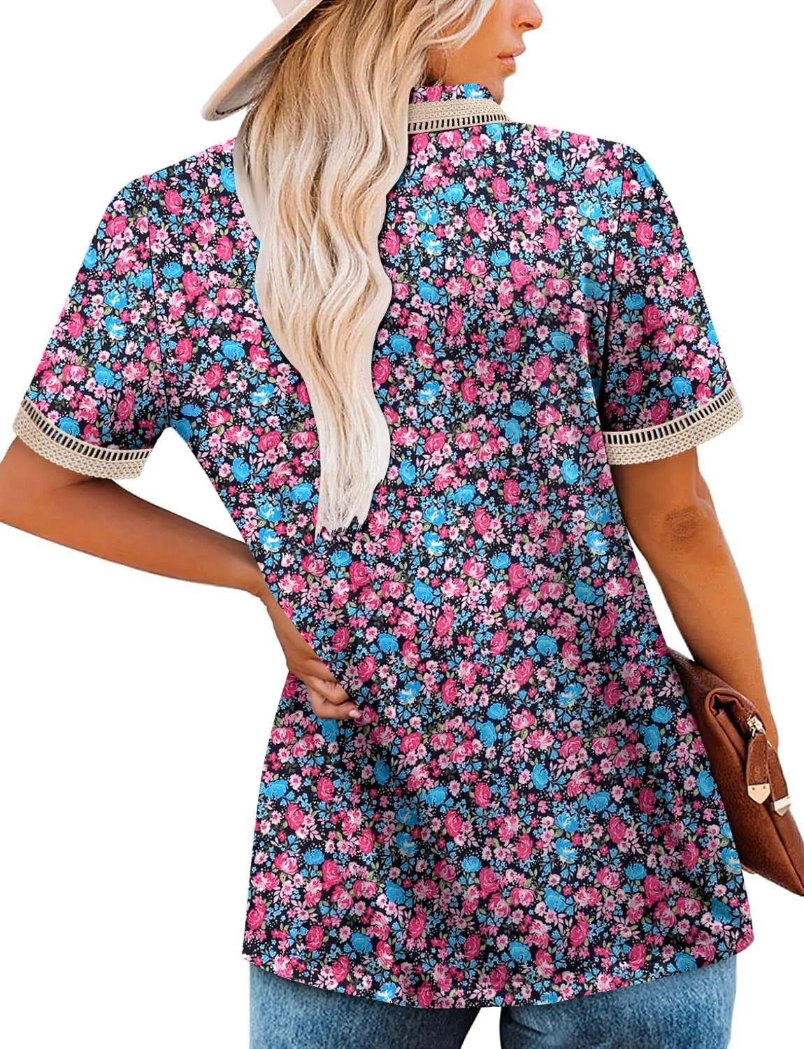 onlypuff Women's Polo Shirts Lapel Collar Short Sleeve Golf Blouse Summer Dressy Casual Tunic Tops