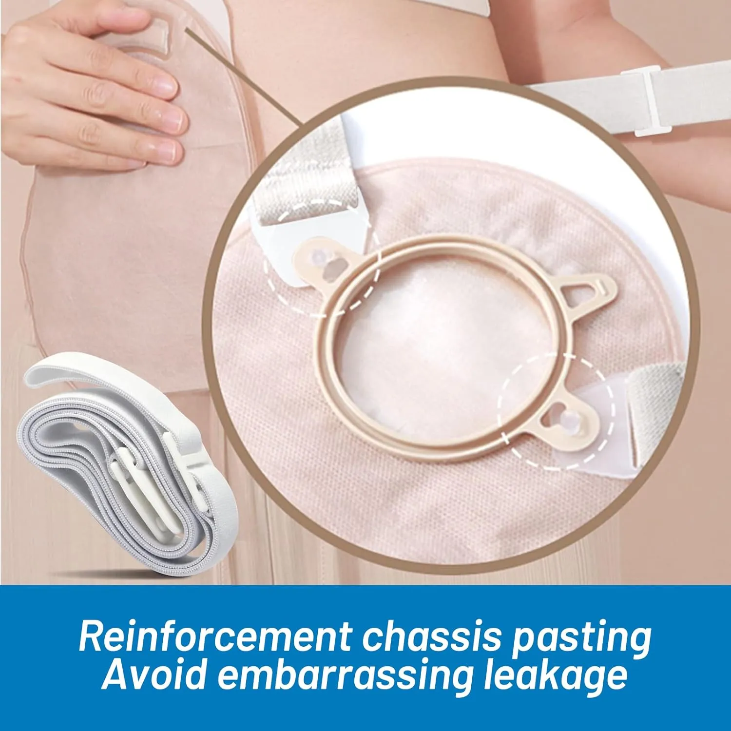 Ostomy Belt,Two-Piece Adjustable Stoma Waistband, Preventing Chassis Warping,Care After Colostomy Ileostomy Surger