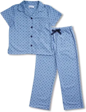 PajamaGram Pajamas for Kids - Kids Short Sleeve Button Down Pajamas with Pants