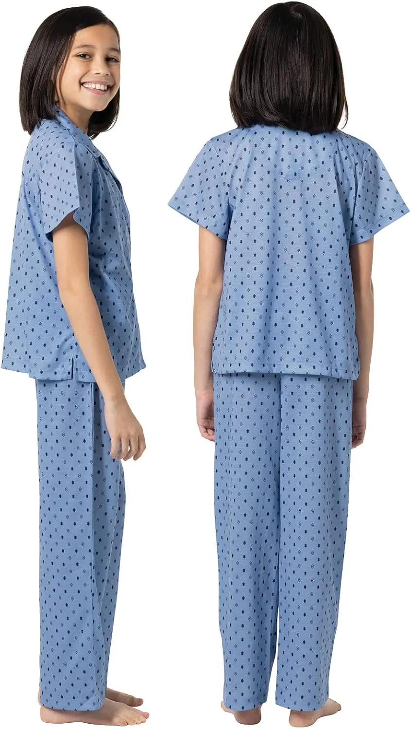 PajamaGram Pajamas for Kids - Kids Short Sleeve Button Down Pajamas with Pants