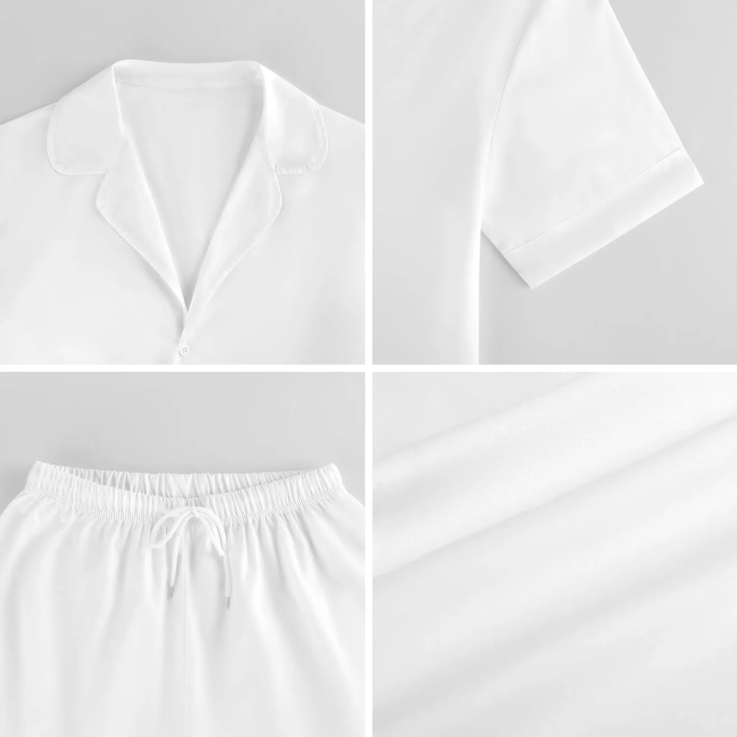 Panda Weightlifting Fitness Gym Women's Satin Pajama Set Short Sleeve Button Down Sleepwear Loungewear Pj Set