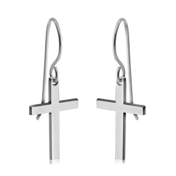 Personalized Name Engraved Cross EarRings,925 Silver,24K/Rose Gold,Mother&#39;s Day gift,Birthday gift,baby shower gifts,gifts for Her or Him