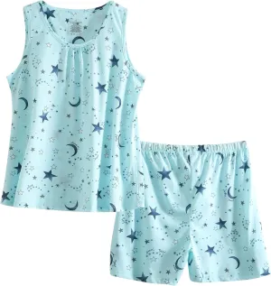 PNAEONG Women Cotton Sleepwear Short Sets Tank&Short Pajamas Sets XTSY208