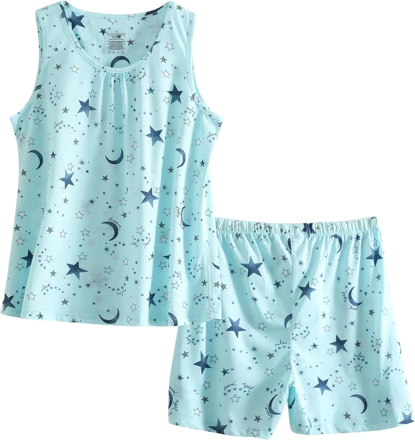 PNAEONG Women Cotton Sleepwear Short Sets Tank&Short Pajamas Sets XTSY208