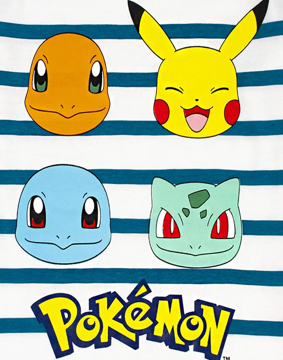Pokemon Pajamas Pikachu Characters Kids Striped T Shirt & Trousers Pajamas