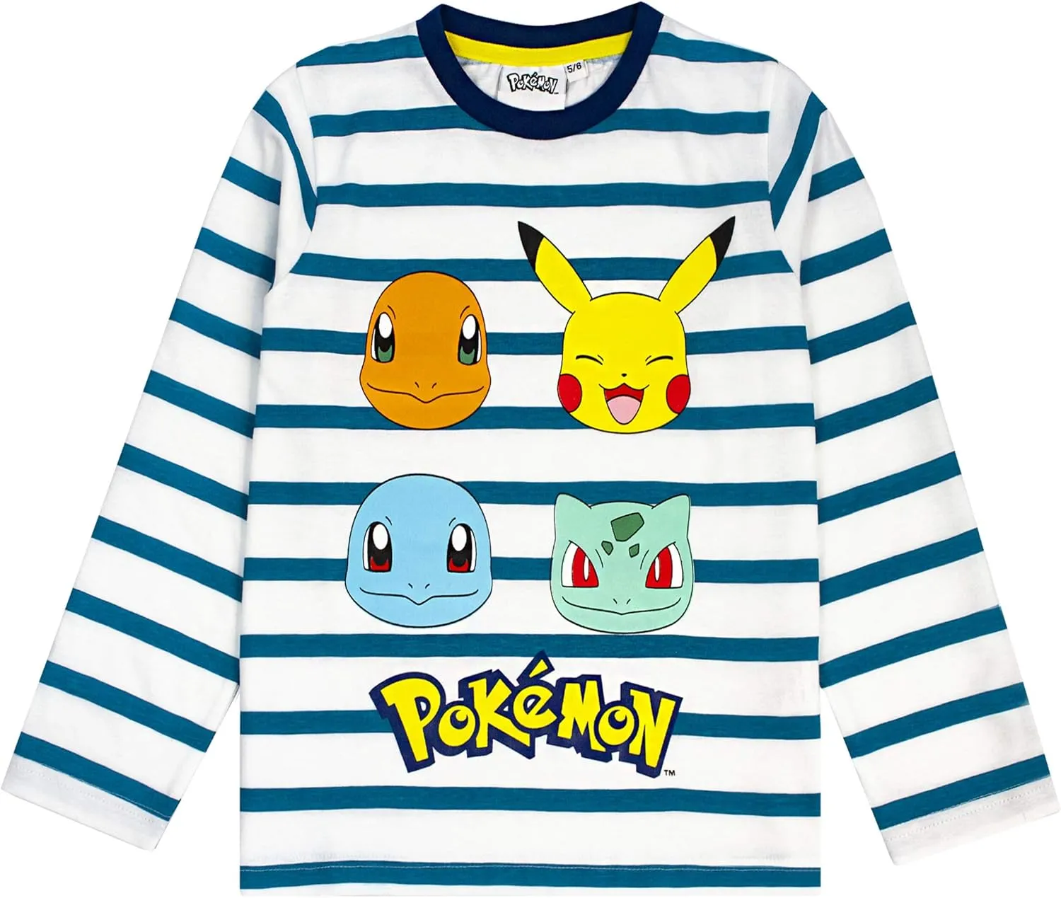 Pokemon Pajamas Pikachu Characters Kids Striped T Shirt & Trousers Pajamas