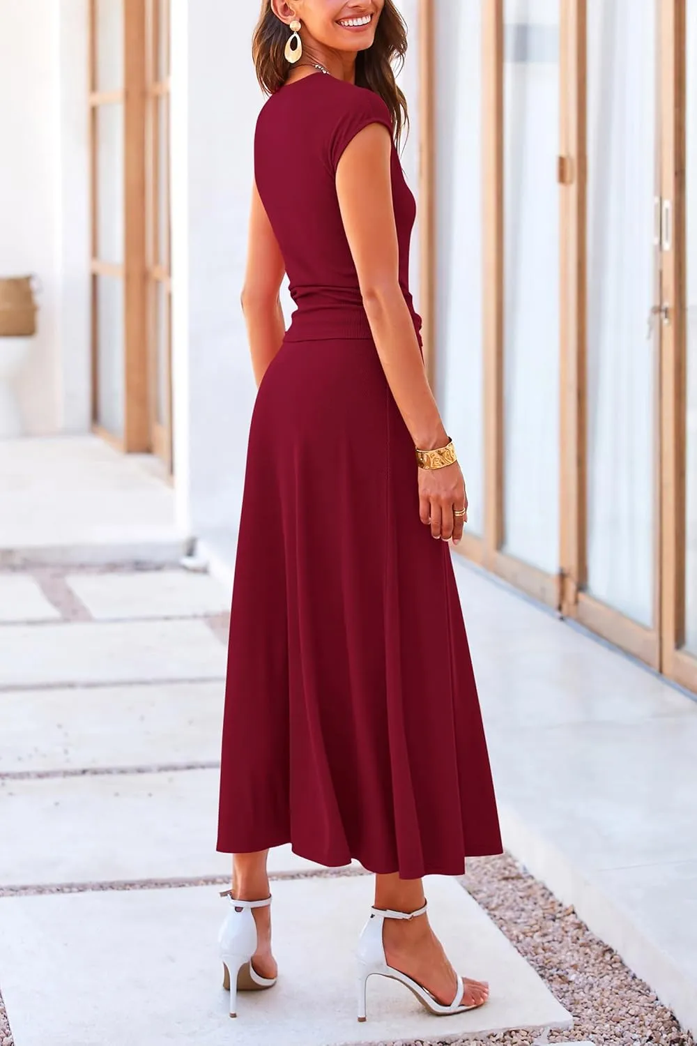 PRETTYGARDEN Summer Two Piece Skirt Set for Women 2025 Dressy Casual Knit Matching Travel Spring Vacation Lounge Outfits