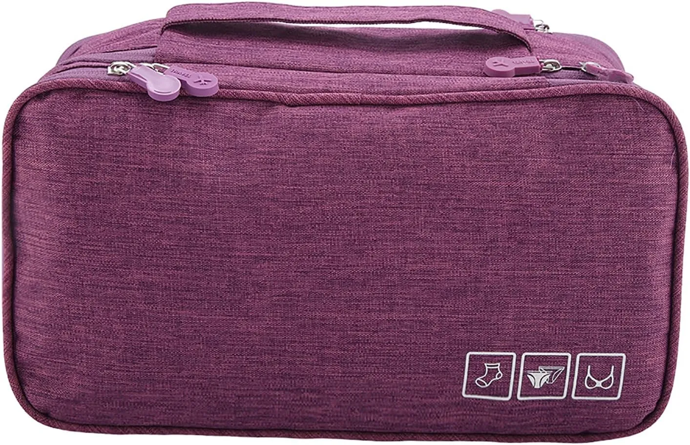 Purple Bra Storage Organizer, Travel Storage Bag, Underwear Travel Case, USB Case, Packing Cube, Cosmetic Bag for Hotel Home