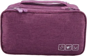 Purple Bra Storage Organizer, Travel Storage Bag, Underwear Travel Case, USB Case, Packing Cube, Cosmetic Bag for Hotel Home