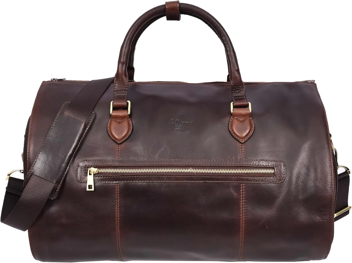 Real Leather Garment Suit Carrier 2-in-1 Holdall Duffel Travel Bag Ludlow Brown, Brown, L