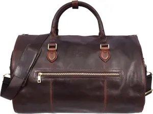 Real Leather Garment Suit Carrier 2-in-1 Holdall Duffel Travel Bag Ludlow Brown, Brown, L
