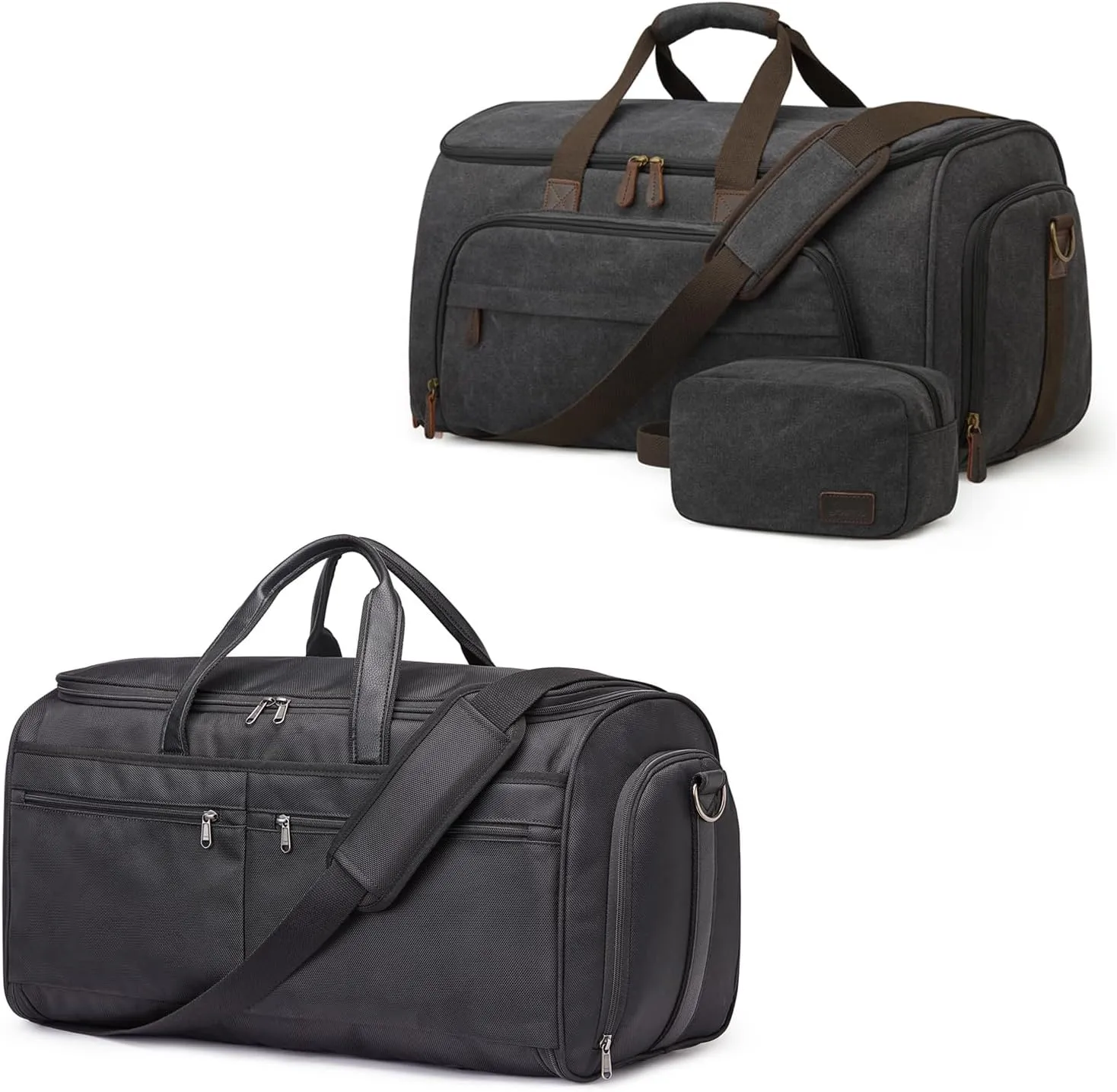 S-ZONE Convertible Travel Garment Bag with 2 in 1 Hanging Suitcase Business Travel Bag with Toiletry Bag