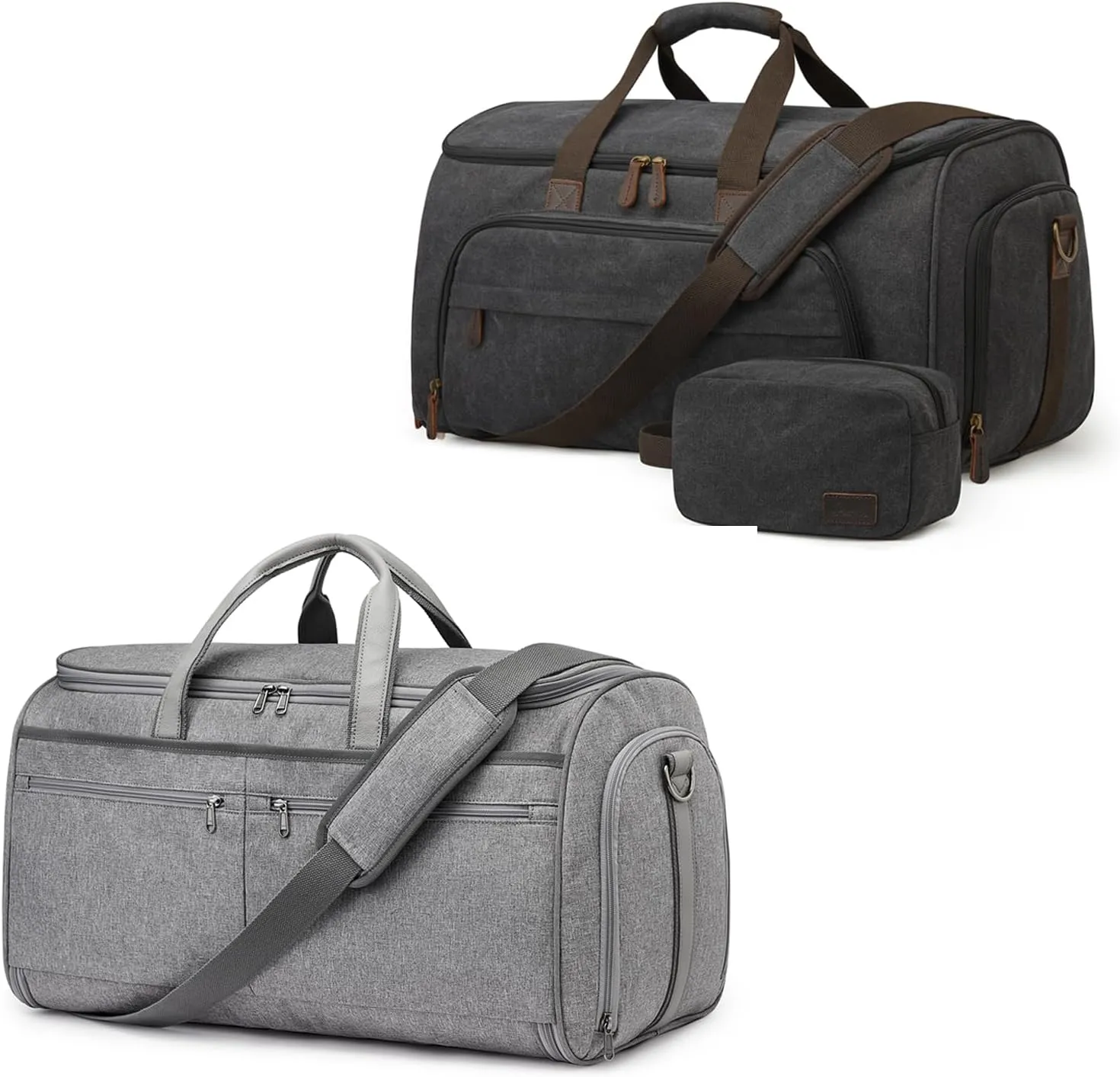 S-ZONE Convertible Travel Garment Bag with 2 in 1 Hanging Suitcase Business Travel Bag with Toiletry Bag