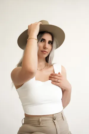 Second Skin Clare Wide Strap Tank Top | White
