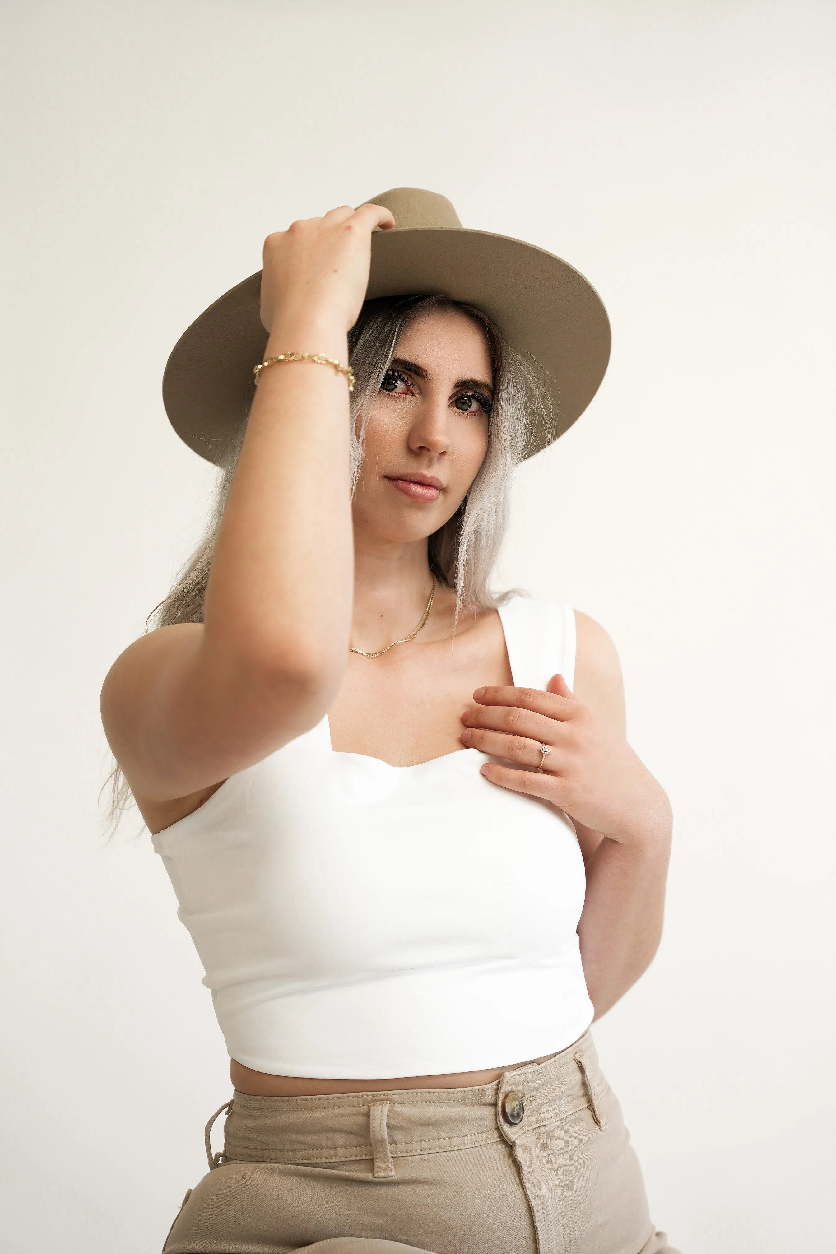 Second Skin Clare Wide Strap Tank Top | White