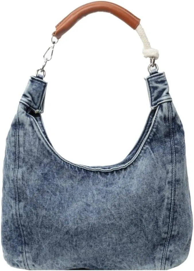 Simple Shoulder Bag For Women Trendy Denim Purse Y2K Womens Tote Bag Slouchy Hobo Purse Work Handbag Lightweight 2025