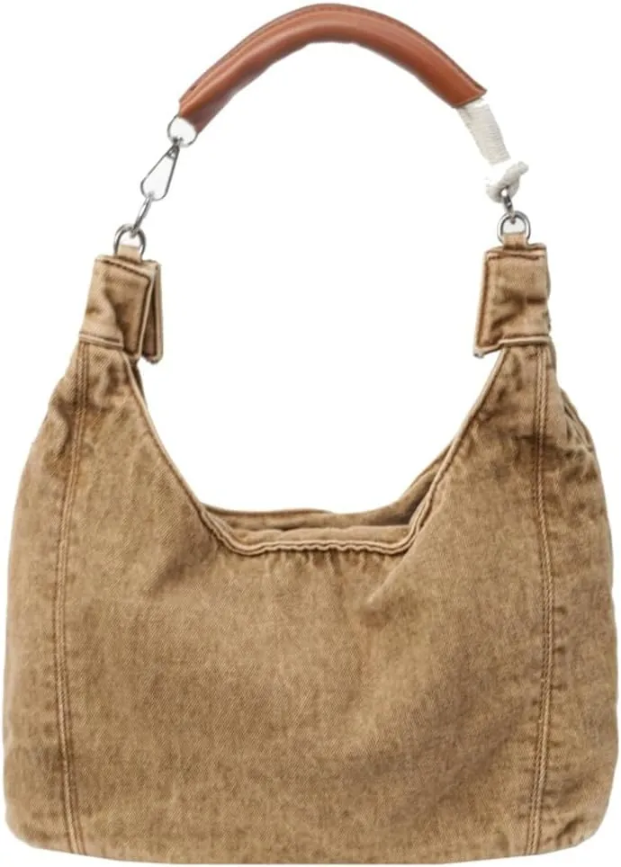 Simple Shoulder Bag For Women Trendy Denim Purse Y2K Womens Tote Bag Slouchy Hobo Purse Work Handbag Lightweight 2025