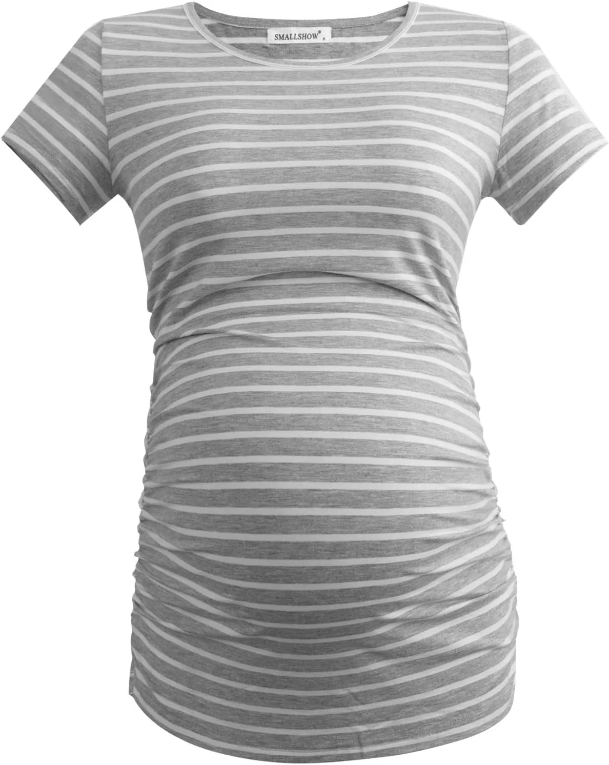 Smallshow Women's 4 Pack Maternity Shirts Short Sleeve Pregnancy Tops Clothes