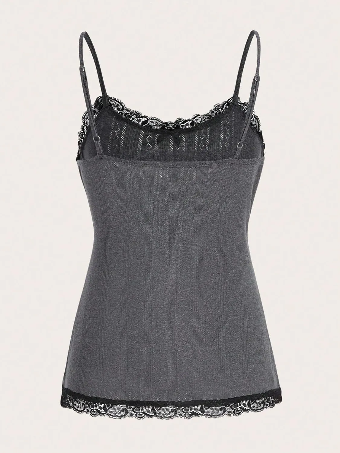 SOLY HUX Women's Lace Trim Spaghetti Strap Cami Tops Casual Summer Camisole