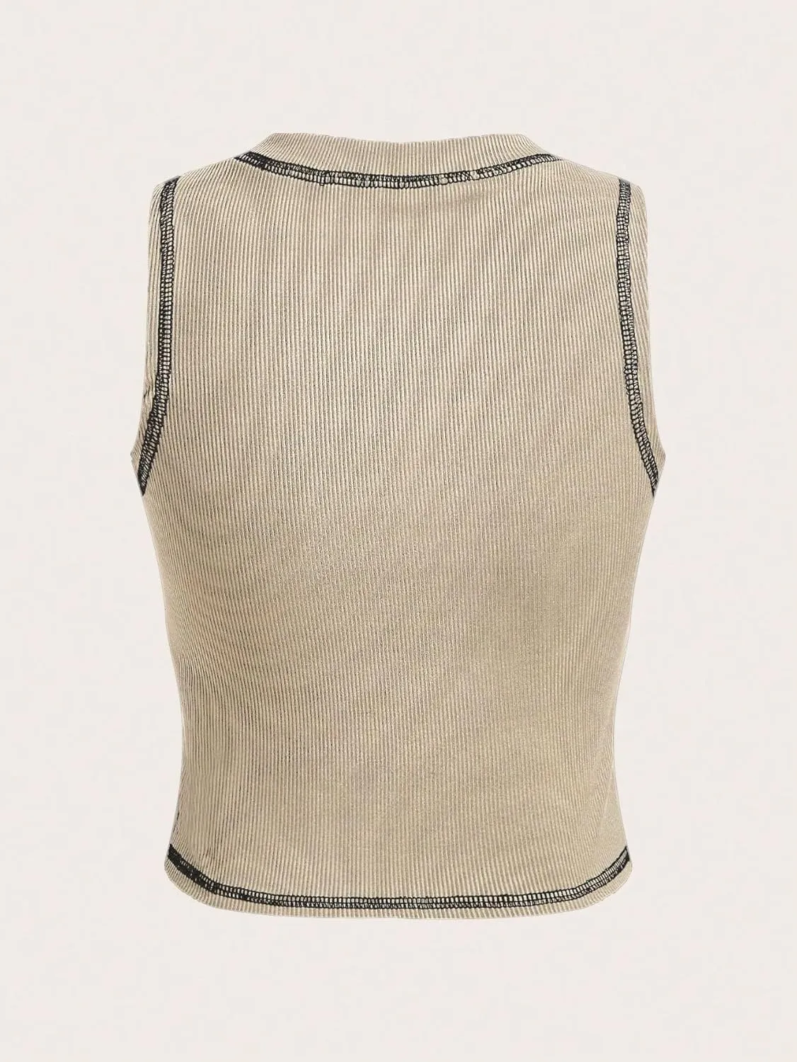 SOLY HUX Women's Y2k Goth Eye Print Crop Tank Top Round Neck Sleeveless Summer Tops