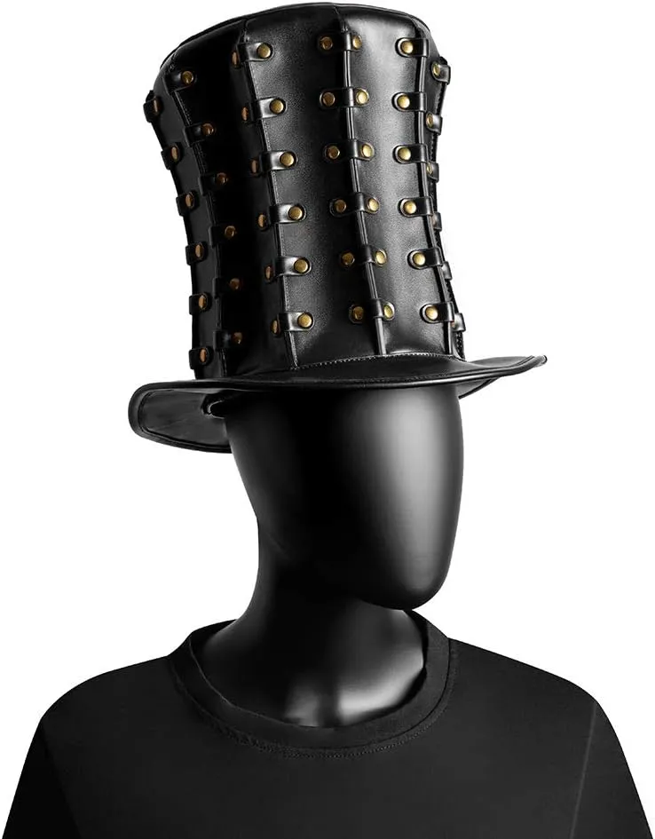 Steampunk Leather Hat Plague Doctor Black Cap Carnaval Festivals Party Halloween