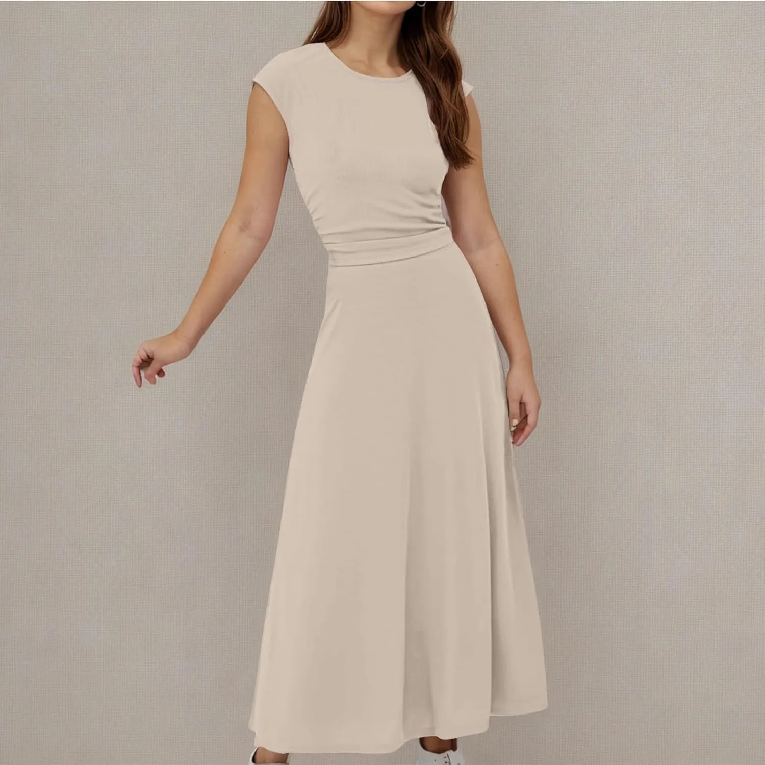 Summer Two Piece Sets For Women Short Sleeve Cropped Tops And Pleated Midi Skirt Lounge Sets Solid Travel Lounge Sets
