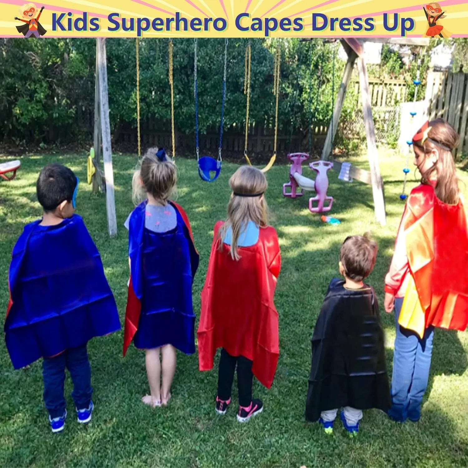 Superhero Kids Capes and Masks - Halloween Costume Cape 4-10 Year for Kids Cape Toy for Boys