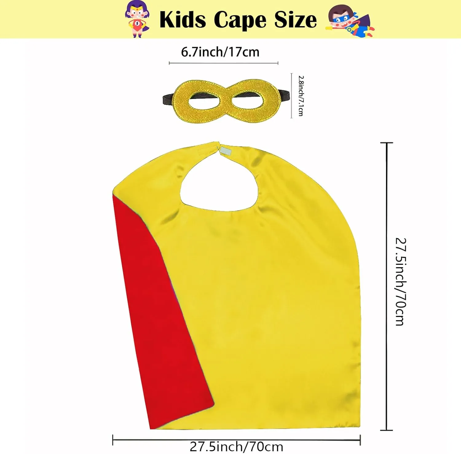Superhero Kids Capes and Masks - Halloween Costume Cape 4-10 Year for Kids Cape Toy for Boys
