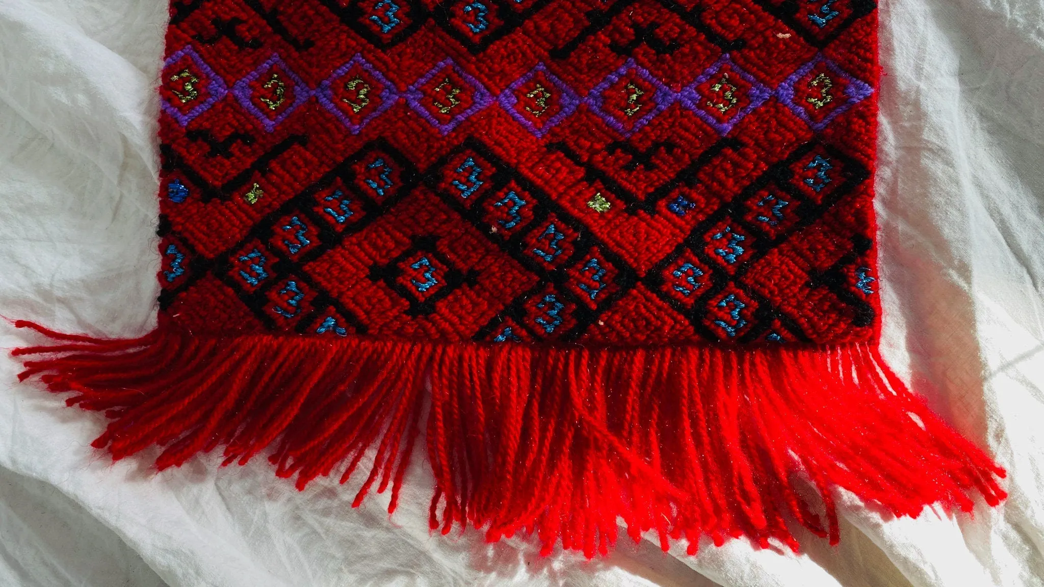 Tenejapa Hand-Embroidered Shoulder Bag. Tribal Chic. 0182