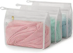 Tenrai 3 Pack Delicates Honeycomb Mesh Laundry Bag, With YKK Zipper, Lingerie, Hosiery, Socks, Bra, Baby Products, Fine Knitwear Mesh Wash Bags (3 X-Small)