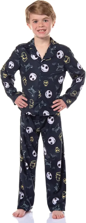 The Nightmare Before Christmas Boys Pajamas - 2 Piece Oogie Boogie & Jack Skellington Pajamas - Kids Pajamas Sets - 4 to 10