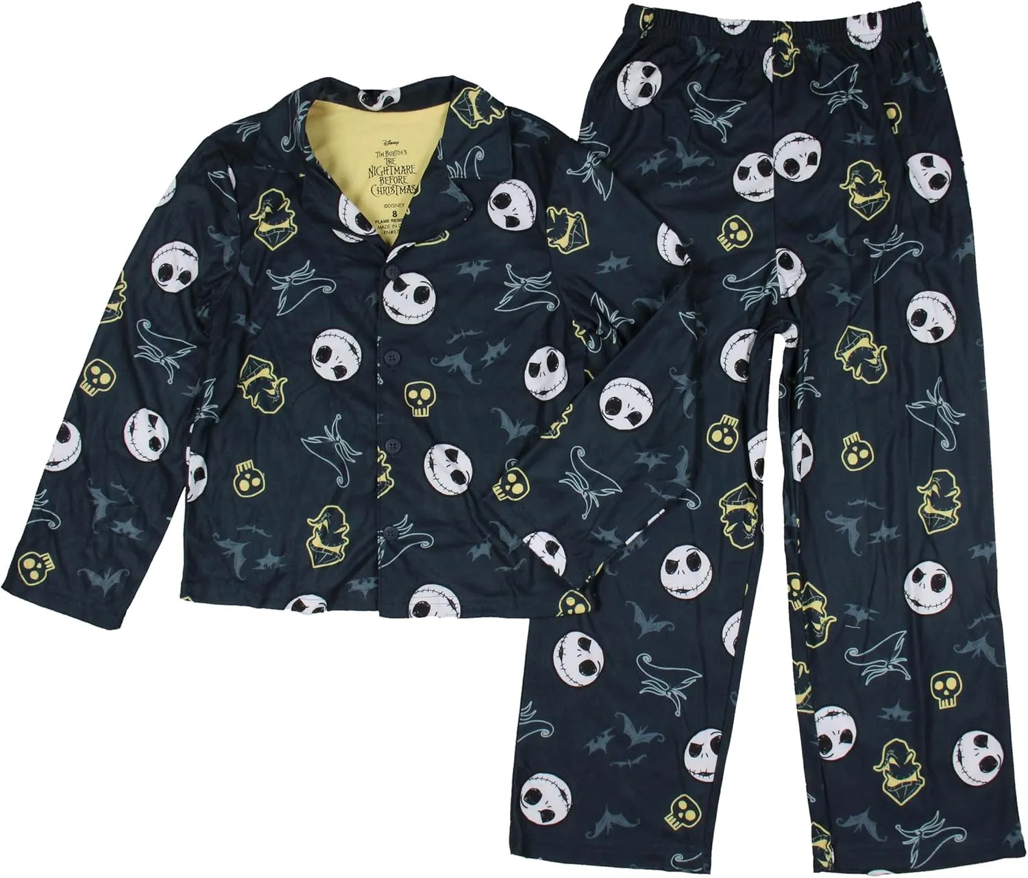 The Nightmare Before Christmas Boys Pajamas - 2 Piece Oogie Boogie & Jack Skellington Pajamas - Kids Pajamas Sets - 4 to 10