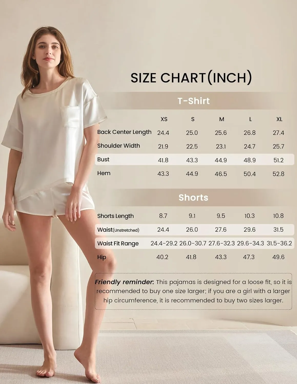 THXSILK 100% Mulberry Silk Women's Pajamas Set, Women's Lingerie Sleep Lounge, 2 Piece Womens Pajama Shorts Silk Pjs