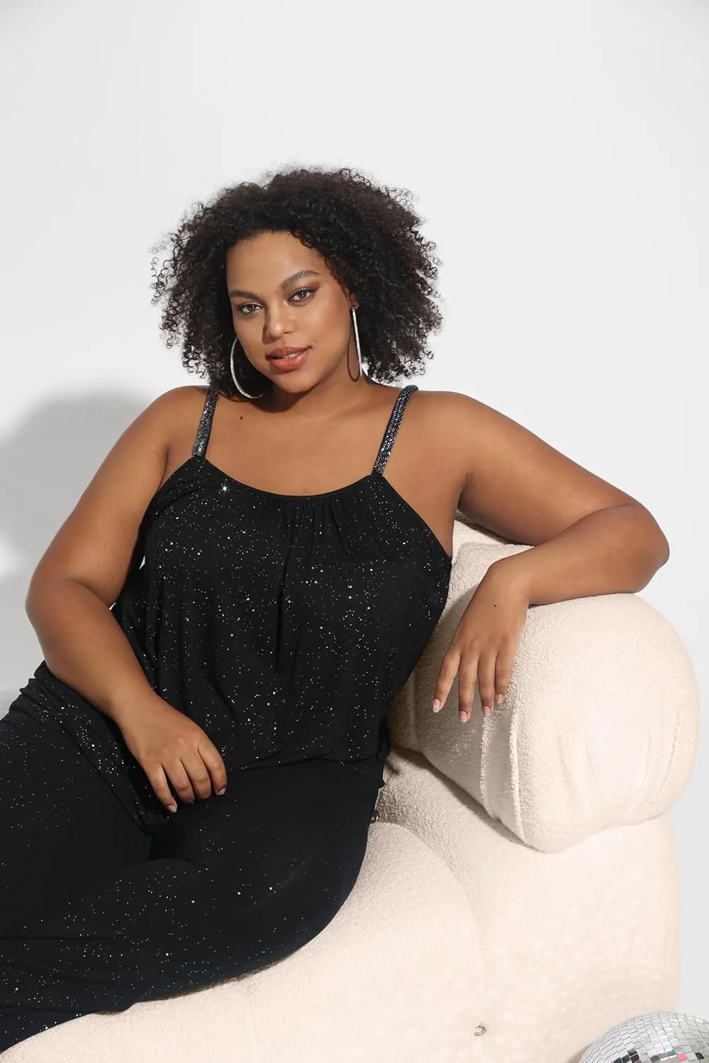 TIYOMI Plus Size Tank Tops for Women Adjustable Strap Cami Buttons V Neck Vest Holiday Suspenders Summer Camisole XL-5XL