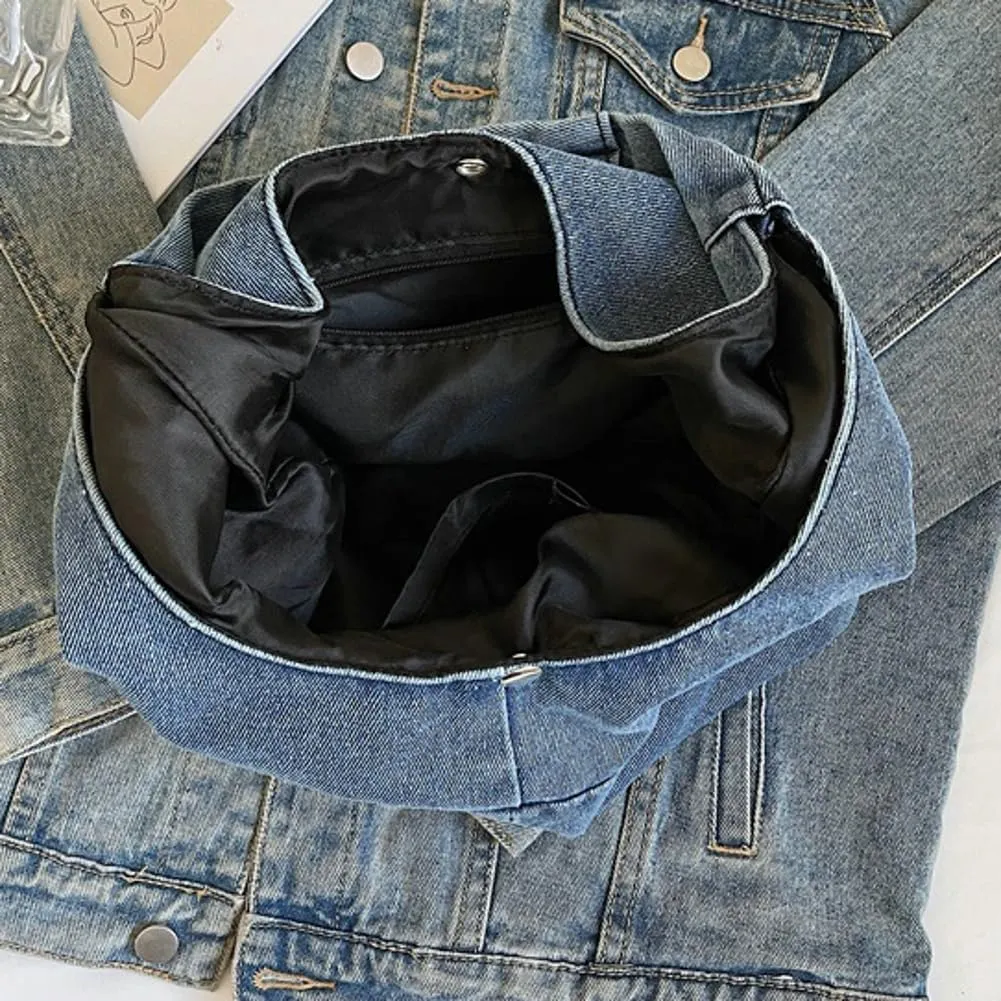 Trendy Shoulder Bag For Women Simple Hobo Bags Denim Underarm Handbag For Work Casual Large Tote Purse Travel Purses 2025