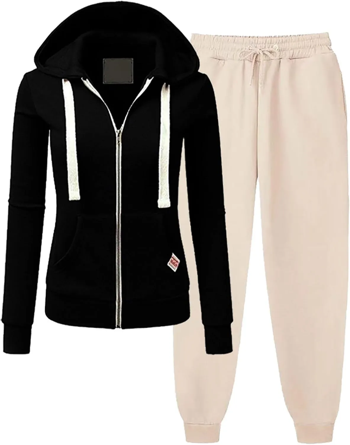 Two Piece Outfits for Women Tracksuit Sweat Suits Workout Jogging Sets Zip Up Hoodies and Sweatpants with Pockets