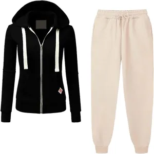 Two Piece Outfits for Women Tracksuit Sweat Suits Workout Jogging Sets Zip Up Hoodies and Sweatpants with Pockets