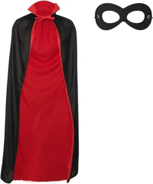 Unisex Halloween Cape Vampire Cloak Witch Robes Reversible Hooded with Masks for Party Cosplay Costumes
