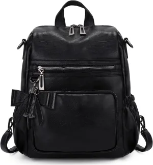 UTO Women Backpack Purse Leather Vegan Ladies Fashion Designer Rucksack Convertible Travel Shoulder Bag with Tassel