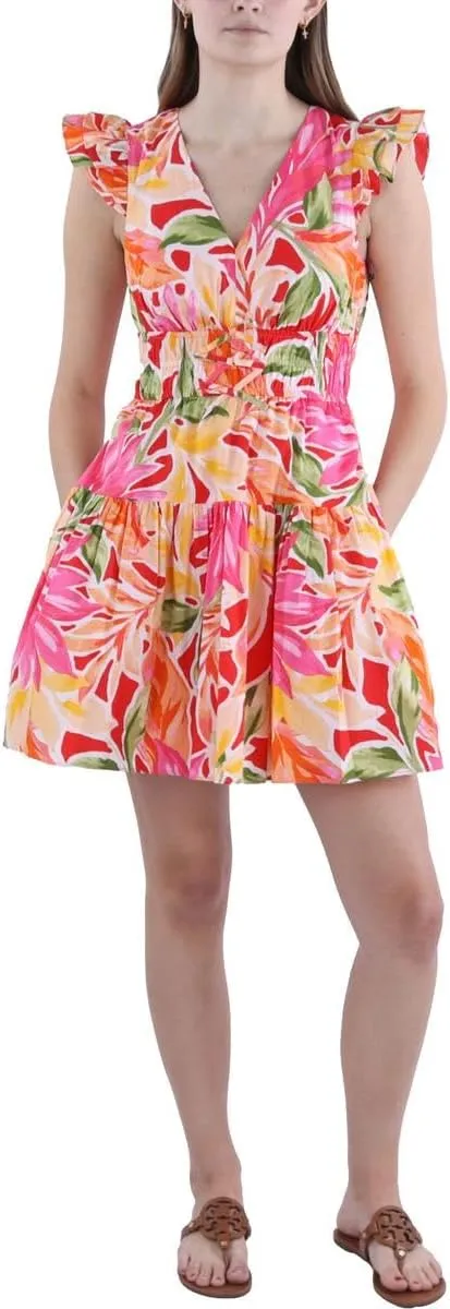 Vince Camuto Womens Floral Print Short Mini Dress
