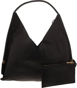 Vince Camuto Womens Liann Tassel Leather Hobo Handbag